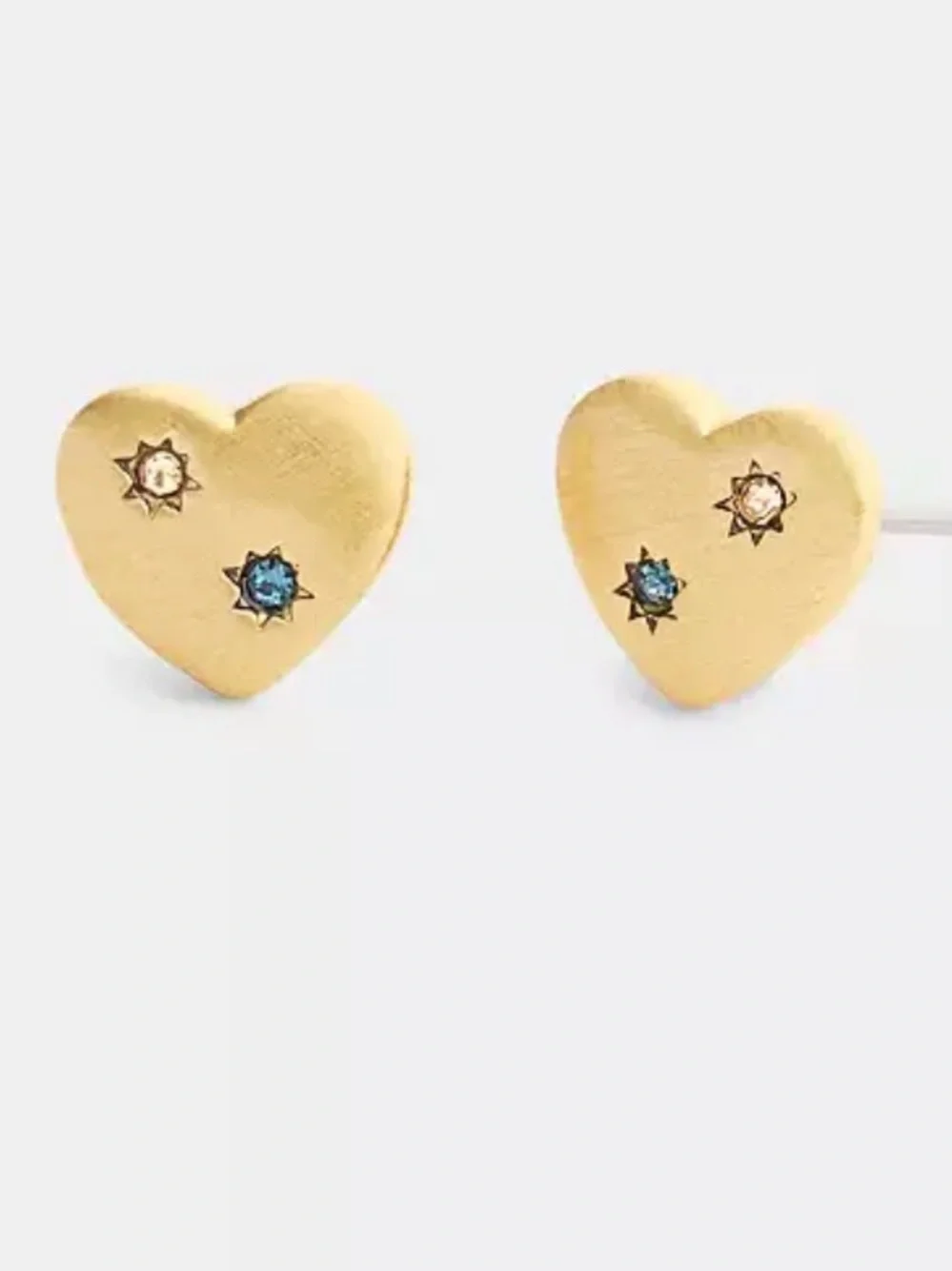 COACH Outlet Gold Heart Stud Earrings - Picture 5 of 5